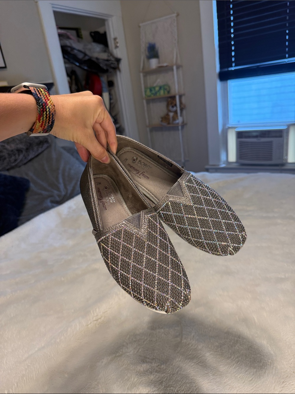 Bob’s brand sparkling women’s slip-on flats